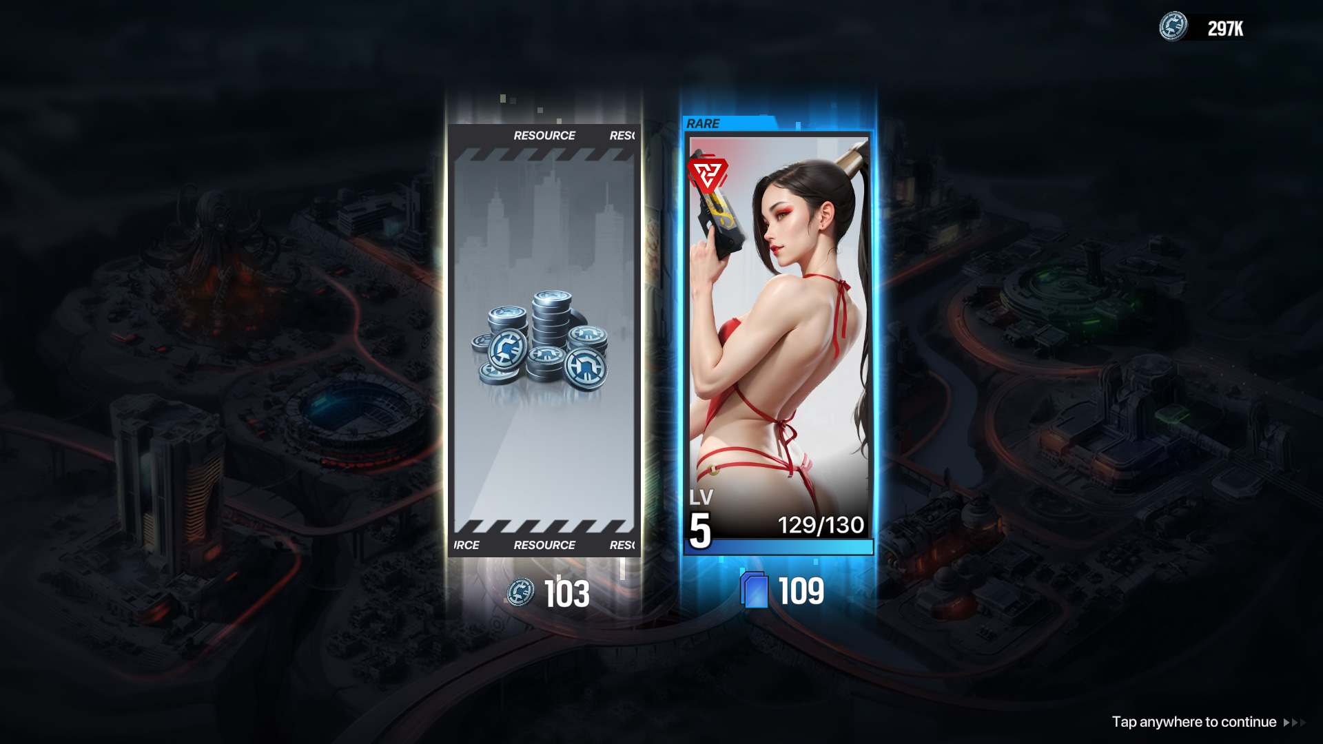Lust Goddess gameplay — the turn-based battlefield with mercenary cards deployed